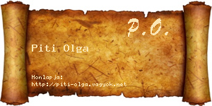 Piti Olga névjegykártya